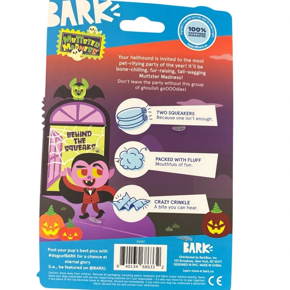 Bark Box Dog Toys Halloween Muttster Madness, Body Part-Y Favors,‎ XS-S NWT